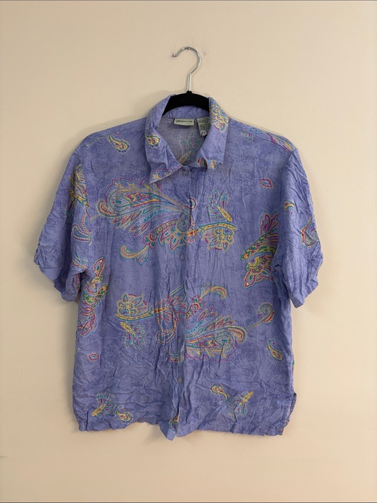 Penmans Tops - ❤️ penmans Women’s Casual Lavender Paisley Short-Sleeve Button-Down Shirt size S